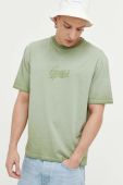 Бавовняна футболка Guess Originals колір зелений з аплікацією