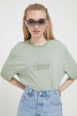 Бавовняна футболка Guess Originals колір зелений з аплікацією