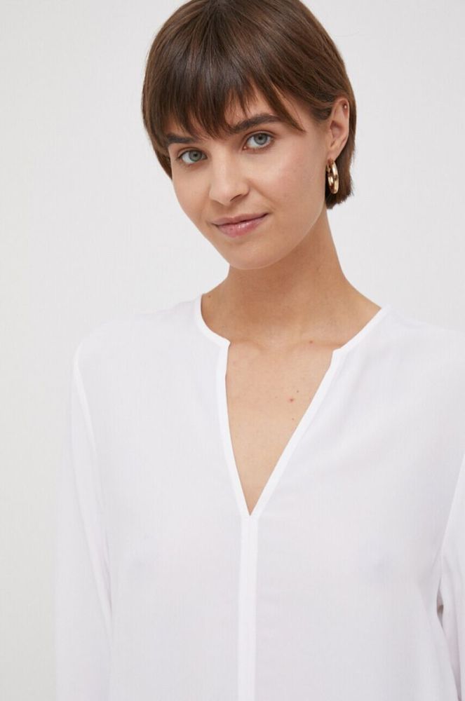 Блузка Tommy Hilfiger жіноча колір білий однотонна (3687231) фото 4