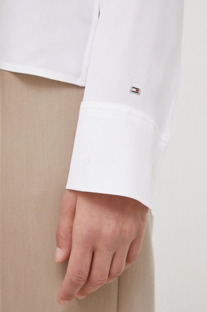Блузка Tommy Hilfiger жіноча колір білий однотонна (3687231) фото 5