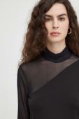 Лонгслів Bruuns Bazaar жіноча колір чорний півгольф