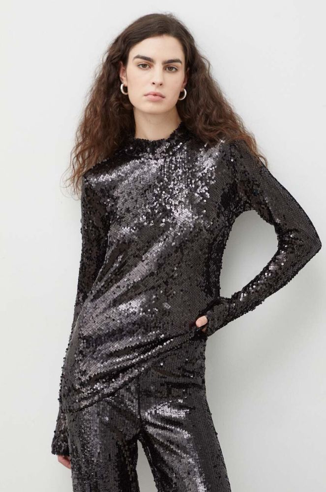 Блузка Bruuns Bazaar жіноча колір чорний однотонна (3657826)