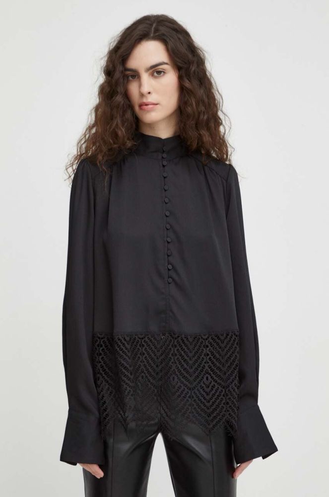 Блузка Bruuns Bazaar жіноча колір чорний однотонна (3657834)