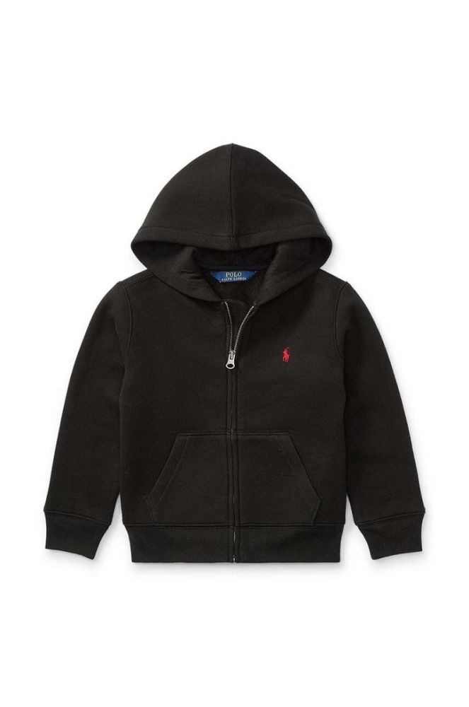 Дитяча кофта Polo Ralph Lauren колір чорний з капюшоном однотонна фото 3