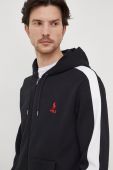 Кофта Polo Ralph Lauren чоловіча колір чорний з капюшоном з аплікацією (3691518)
