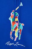 Кофта Polo Ralph Lauren чоловіча з капюшоном з принтом колір блакитний (3691534)