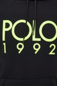 Кофта Polo Ralph Lauren чоловіча колір чорний з капюшоном з принтом (3691543)