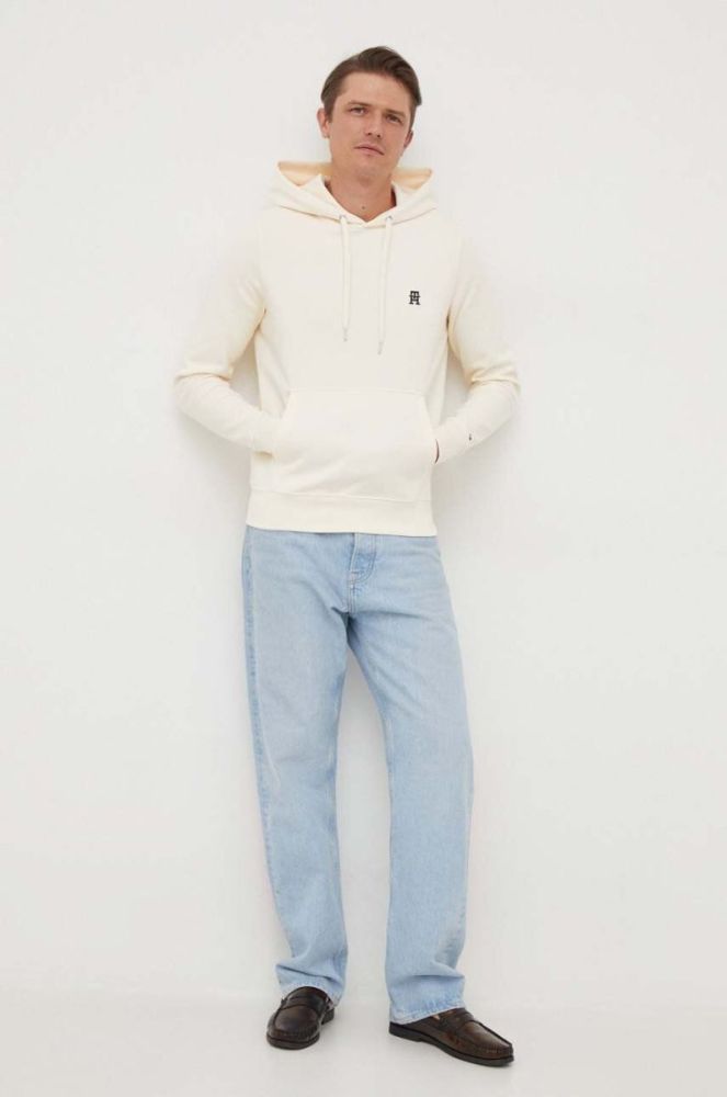Кофта Tommy Hilfiger чоловіча колір бежевий з капюшоном однотонна (3693594) фото 2