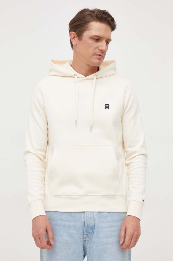 Кофта Tommy Hilfiger чоловіча колір бежевий з капюшоном однотонна (3693594) фото 4