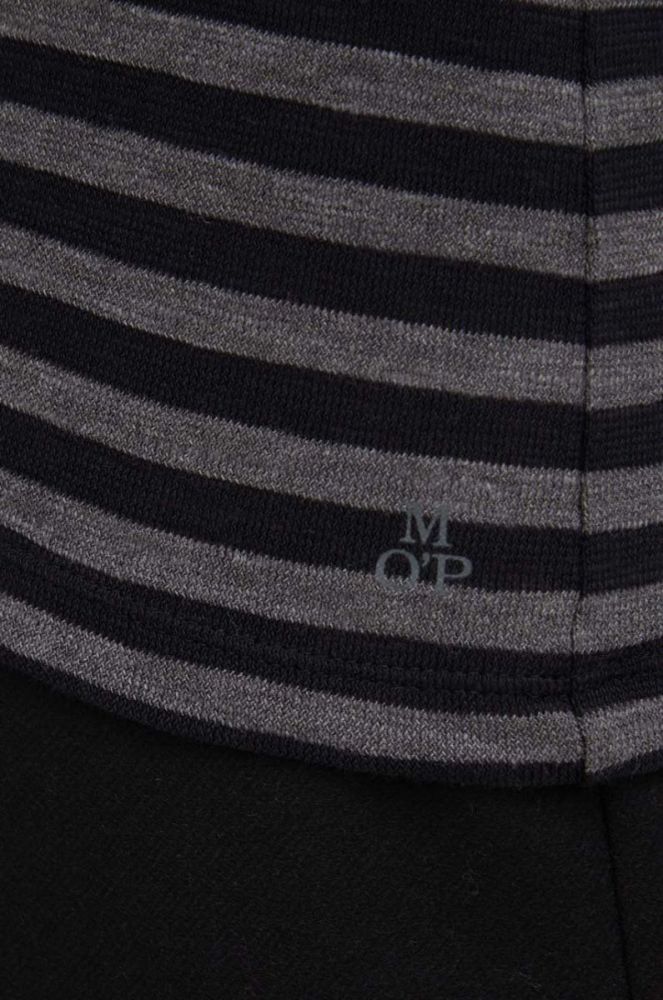 Бавовняний лонгслів Marc O'Polo колір сірий фото 5