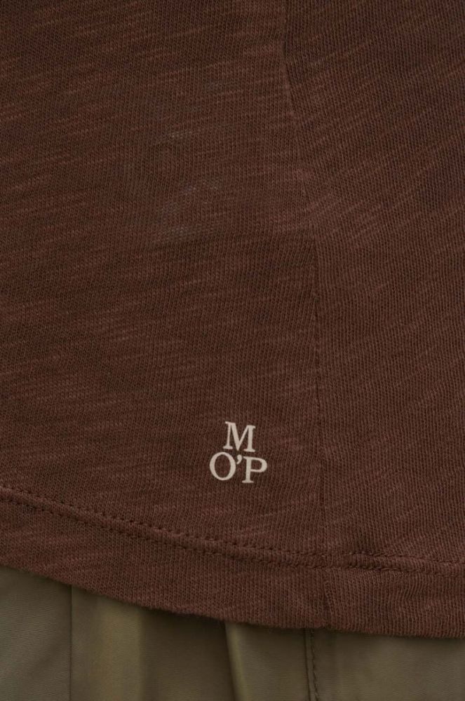 Бавовняний лонгслів Marc O'Polo колір коричневий (3635574) фото 5