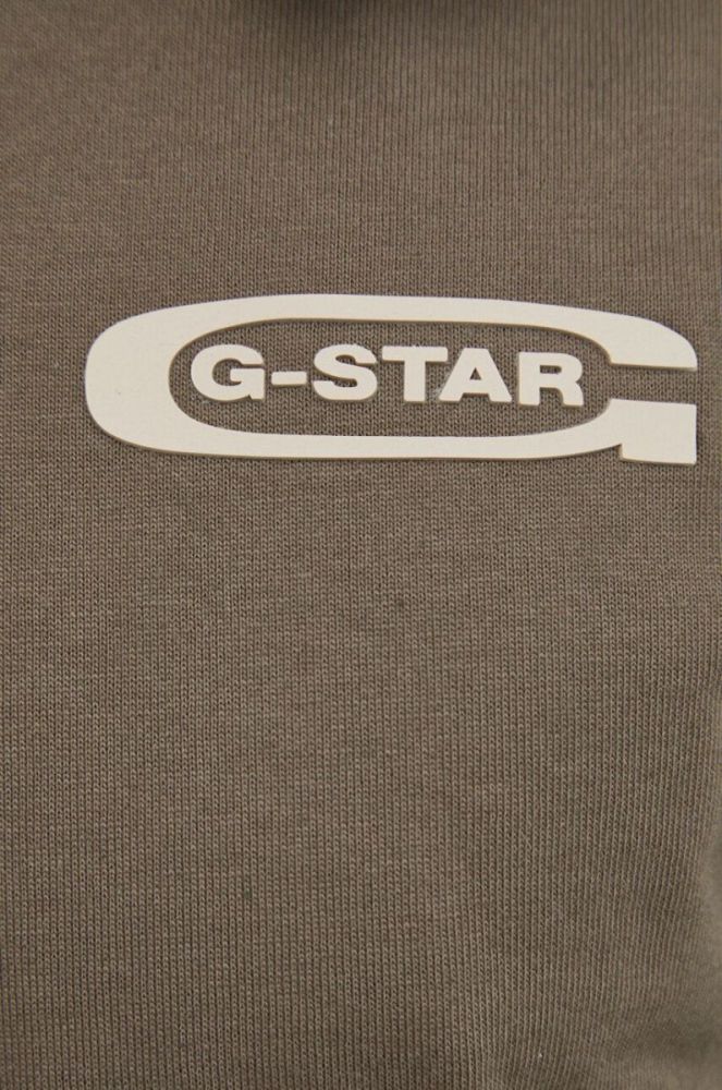 Бавовняний лонгслів G-Star Raw колір зелений з аплікацією фото 5