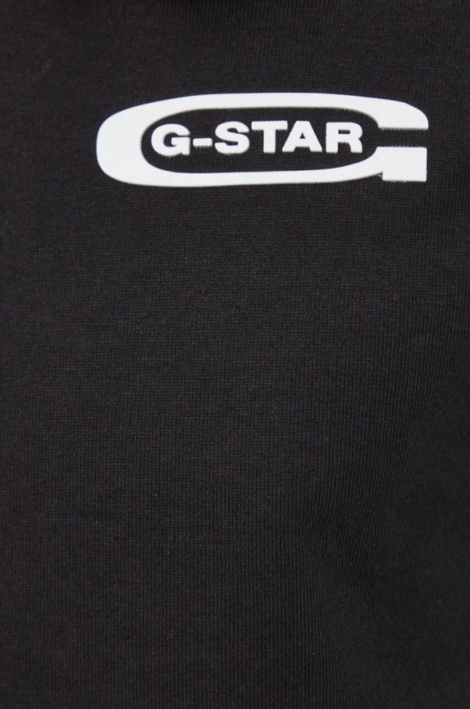 Бавовняний лонгслів G-Star Raw колір чорний з аплікацією фото 4