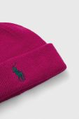 Вовняна шапка Polo Ralph Lauren колір рожевий з товстого трикотажу вовна Вовняна шапка Polo Ralph Lauren колір рожевий з товстого трикотажу вовна