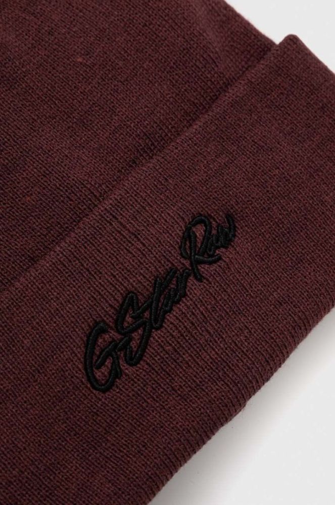 Шапка G-Star Raw колір коричневий фото 3