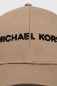 Бавовняна бейсболка Michael Kors колір бежевий з аплікацією