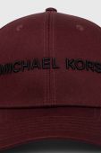 Бавовняна бейсболка Michael Kors колір бордовий з аплікацією