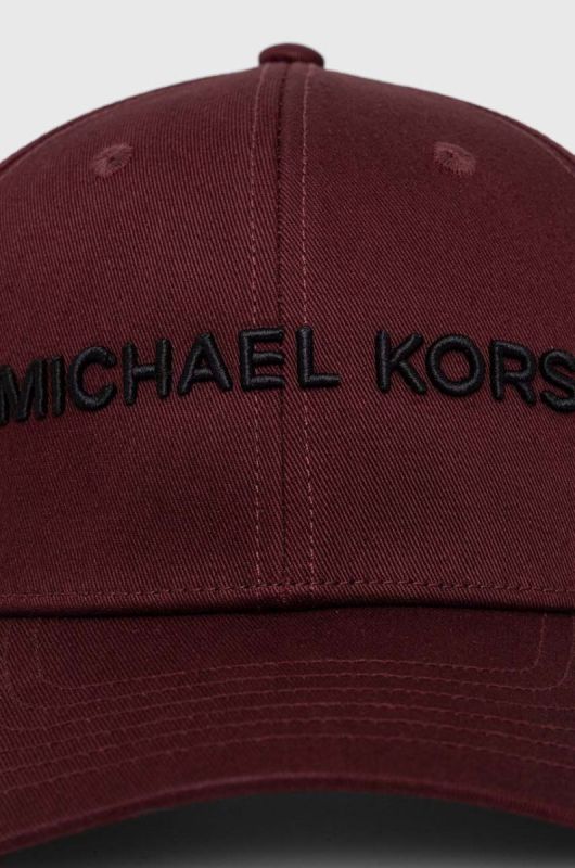 Бавовняна бейсболка Michael Kors колір бордовий з аплікацією фото 2