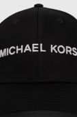 Бавовняна бейсболка Michael Kors колір чорний з аплікацією
