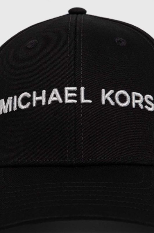 Бавовняна бейсболка Michael Kors колір чорний з аплікацією фото 2