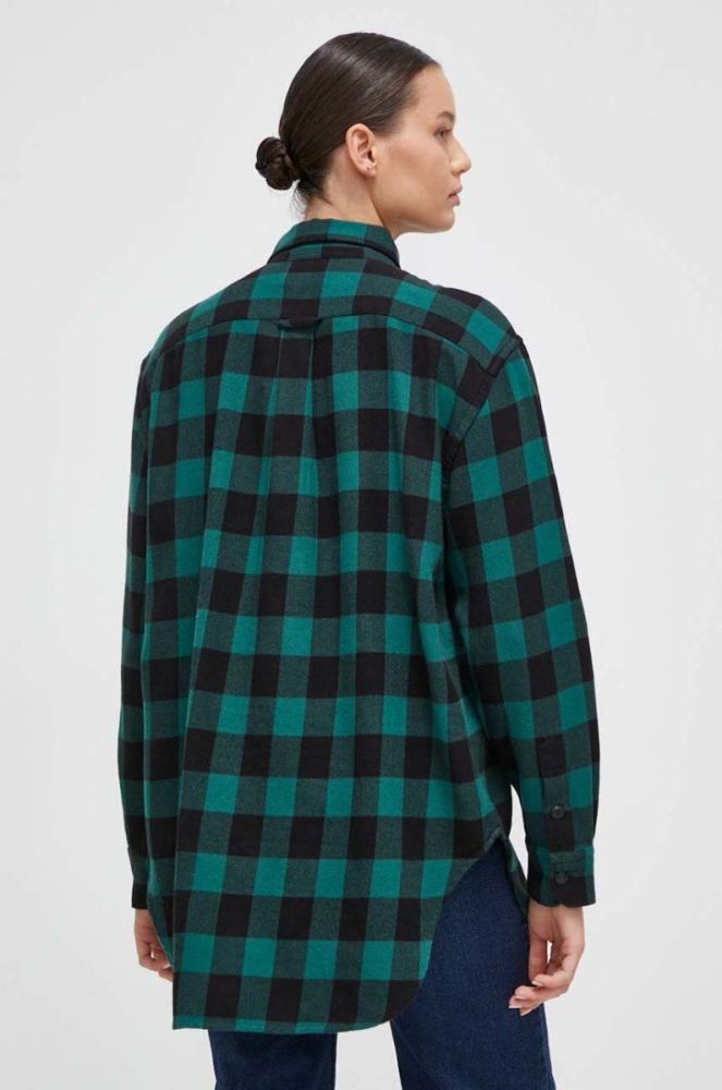 Бавовняна сорочка Polo Ralph Lauren жіноча колір зелений regular класичний комір фото 3
