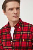 Бавовняна сорочка Polo Ralph Lauren чоловіча колір червоний regular комір button-down (3691670)