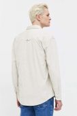 Вельветова сорочка Tommy Jeans колір бежевий relaxed класичний комір (3693641)
