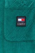 Вельветова сорочка Tommy Jeans колір зелений relaxed класичний комір (3693651)