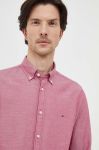 Бавовняна сорочка Tommy Hilfiger чоловіча колір бордовий slim комір button-down (3681759) Бавовняна сорочка Tommy Hilfiger чоловіча колір бордовий slim комір button-down (3681759)