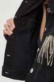 Джинсова куртка Gestuz жіноча колір чорний перехідна oversize