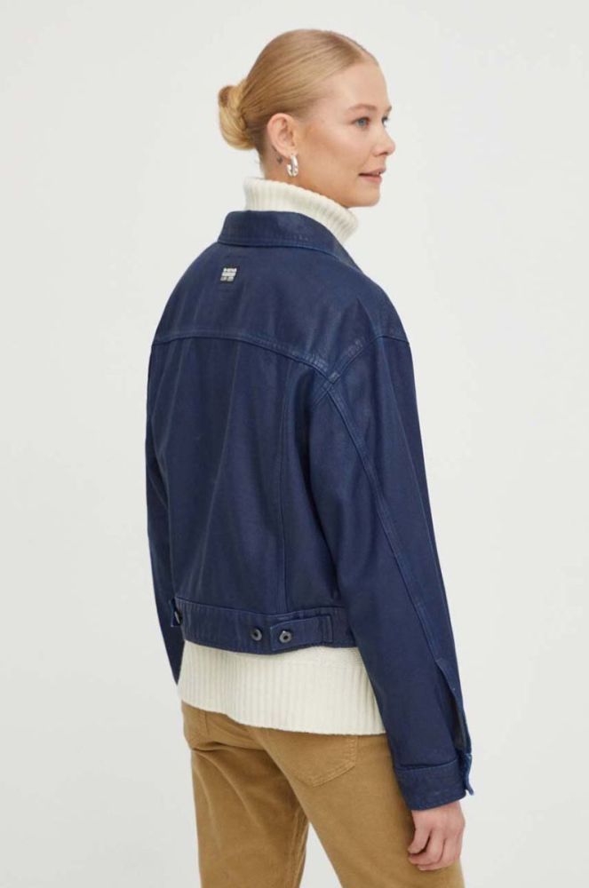 Джинсова куртка G-Star Raw жіноча колір синій перехідна oversize фото 3