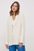 Піджак Dkny колір бежевий однобортний однотонна