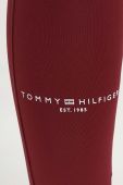 Легінси Tommy Hilfiger жіночі колір бордовий однотонні (3689383)