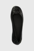 Шкіряні балетки Tory Burch Minnie Travel Ballet колір чорний  49350.006.N