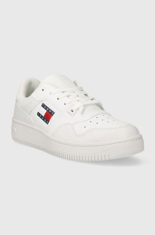Шкіряні кросівки Tommy Jeans TJW RETRO BASKET ESS колір білий EN0EN02505 фото 2