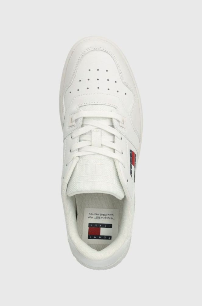 Шкіряні кросівки Tommy Jeans TJW RETRO BASKET ESS колір білий EN0EN02505 фото 4