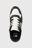 Шкіряні кросівки Tommy Jeans TJW RETRO BASKET ESS колір чорний EN0EN02505 (3682907)