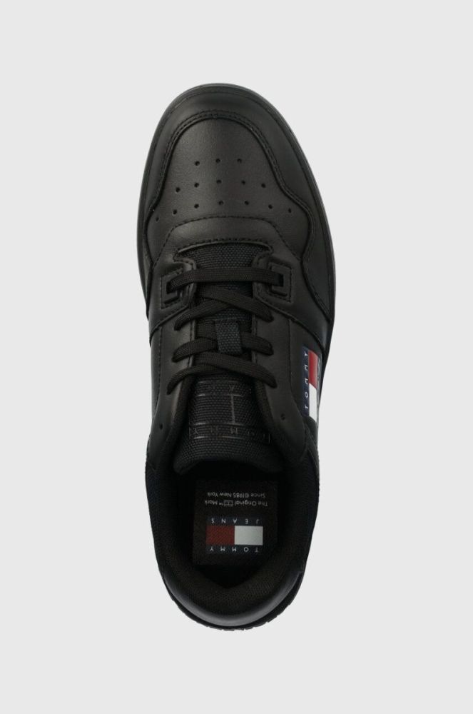 Шкіряні кросівки Tommy Jeans TJW RETRO BASKET ESS колір чорний EN0EN02505 (3683101) фото 4