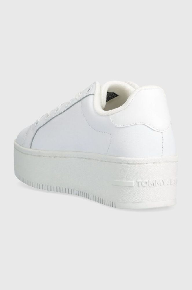 Шкіряні кросівки Tommy Jeans TJW FLATFORM ESS колір білий EN0EN02518 фото 3