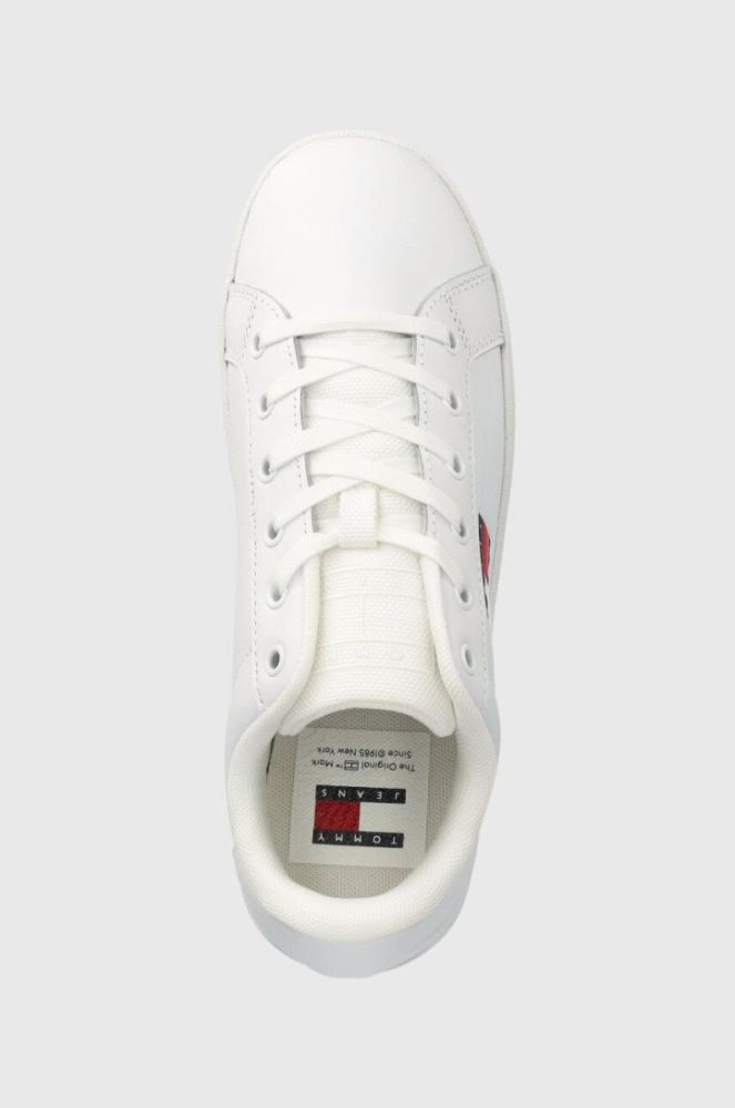 Шкіряні кросівки Tommy Jeans TJW FLATFORM ESS колір білий EN0EN02518 фото 4