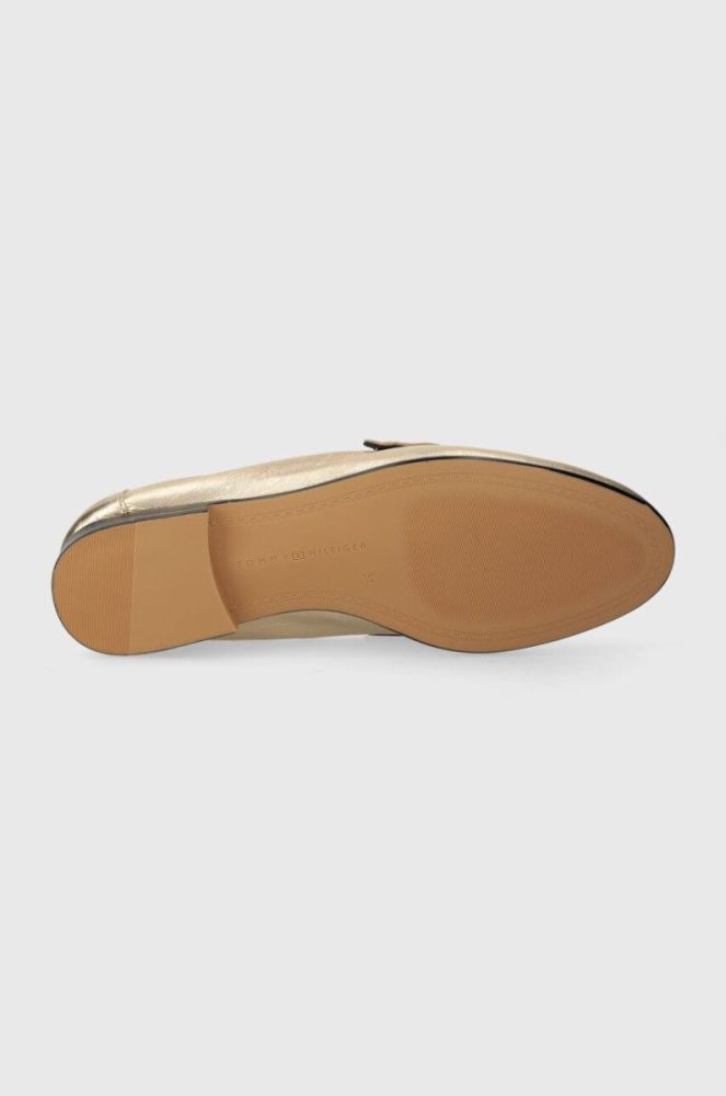Шкіряні мокасини Tommy Hilfiger ESSENTIAL GOLDEN LOAFER жіночі колір золотий на плоскому ходу FW0FW07864 фото 5