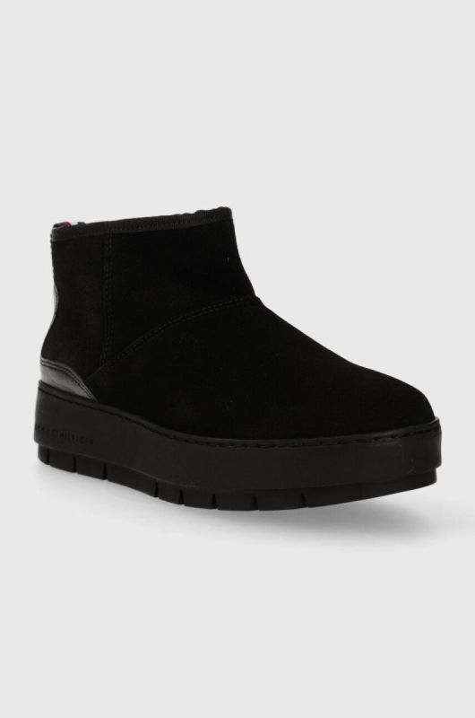 Шкіряні чоботи Tommy Hilfiger METALLIC SUEDE SNOWBOOT колір чорний FW0FW07850 фото 2