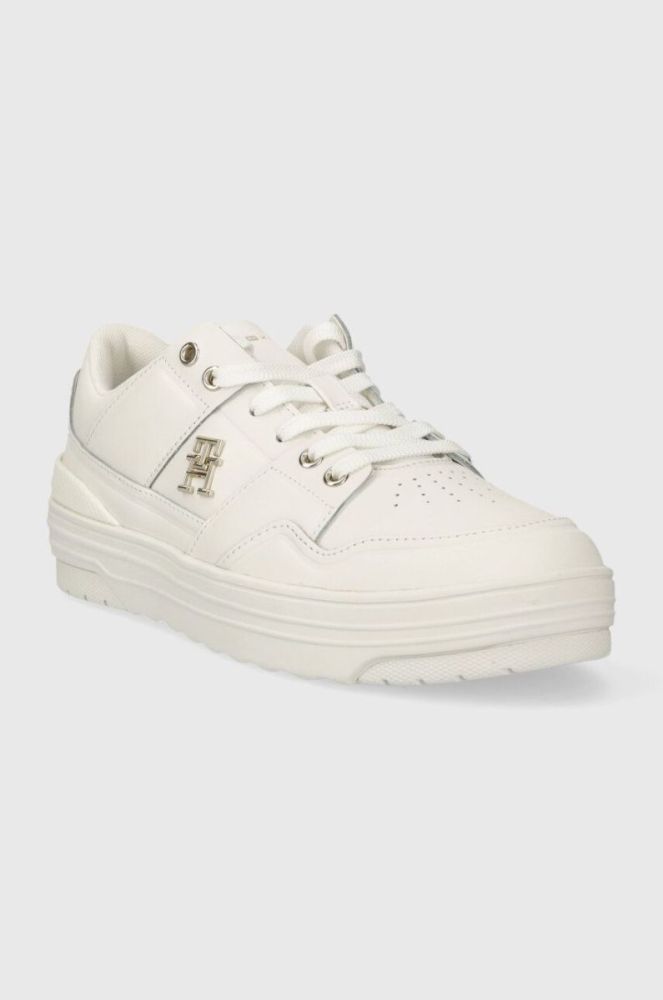 Шкіряні кросівки Tommy Hilfiger TH BASKET SNEAKER LO колір білий FW0FW07756 (3690491) фото 2