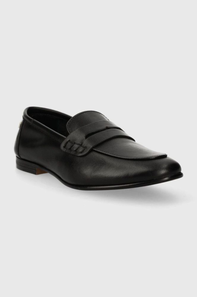 Шкіряні мокасини Tommy Hilfiger ESSENTIAL LEATHER LOAFER жіночі колір чорний на плоскому ходу FW0FW07769 фото 2