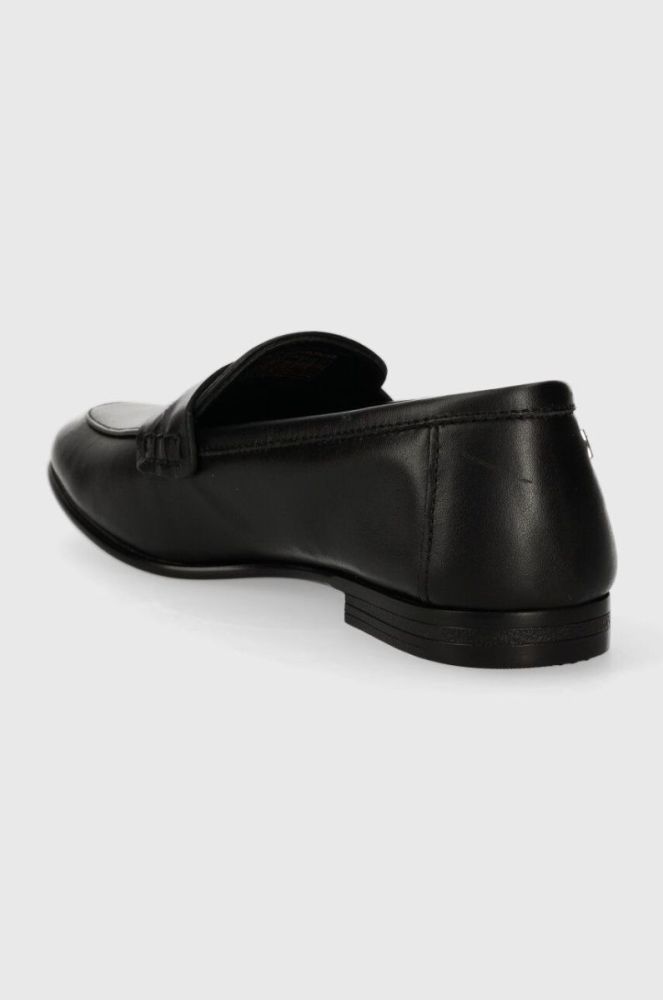 Шкіряні мокасини Tommy Hilfiger ESSENTIAL LEATHER LOAFER жіночі колір чорний на плоскому ходу FW0FW07769 фото 3