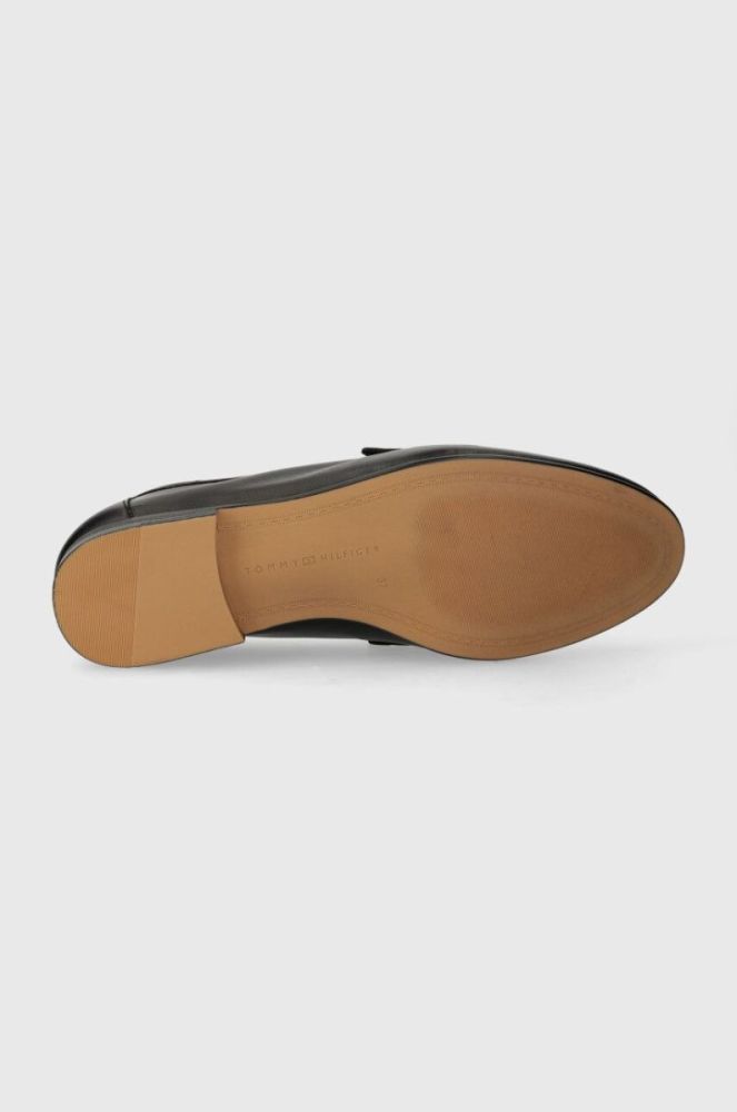 Шкіряні мокасини Tommy Hilfiger ESSENTIAL LEATHER LOAFER жіночі колір чорний на плоскому ходу FW0FW07769 фото 5