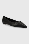 Шкіряні балетки Tommy Hilfiger ESSENTIAL POINTED BALLERINA колір чорний  FW0FW07863