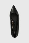 Шкіряні балетки Tommy Hilfiger ESSENTIAL POINTED BALLERINA колір чорний  FW0FW07863
