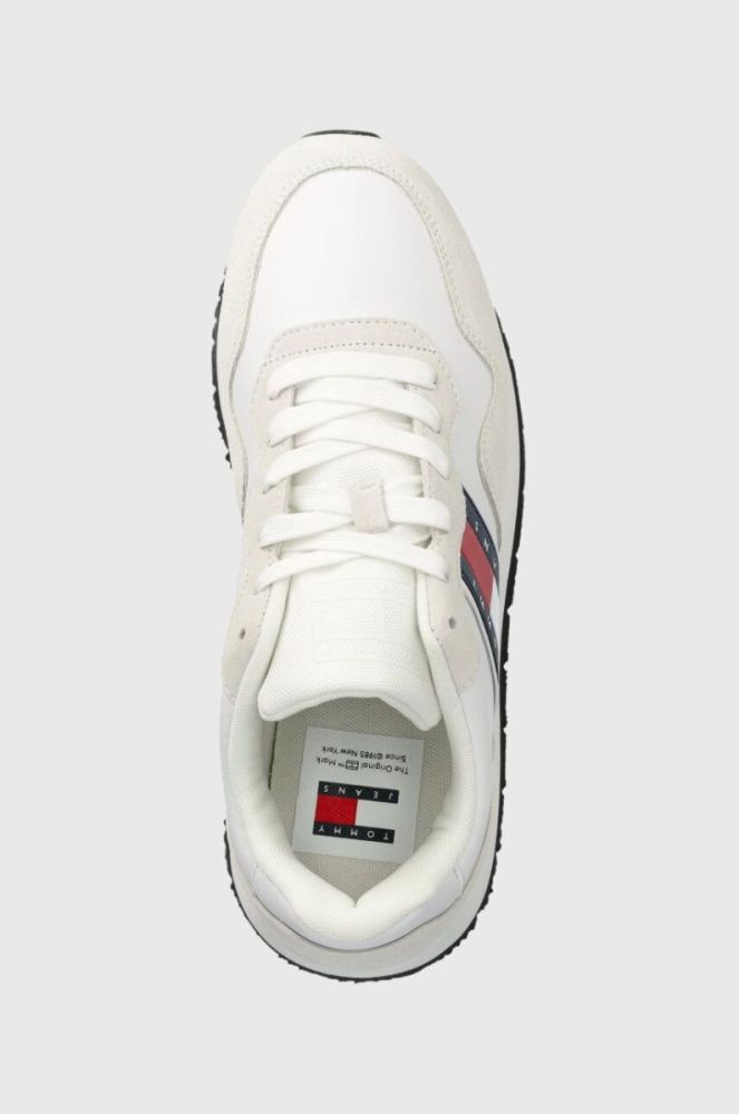 Шкіряні кросівки Tommy Jeans TJM MODERN RUNNER колір білий EM0EM01316 фото 4