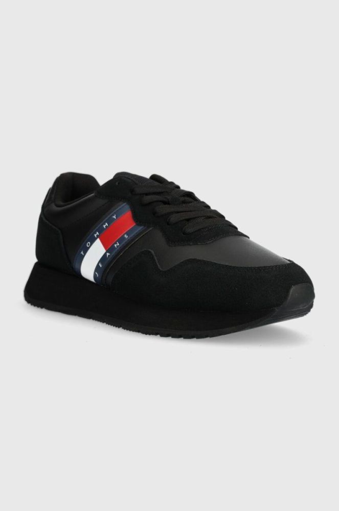Шкіряні кросівки Tommy Jeans TJM MODERN RUNNER колір чорний EM0EM01316 фото 2